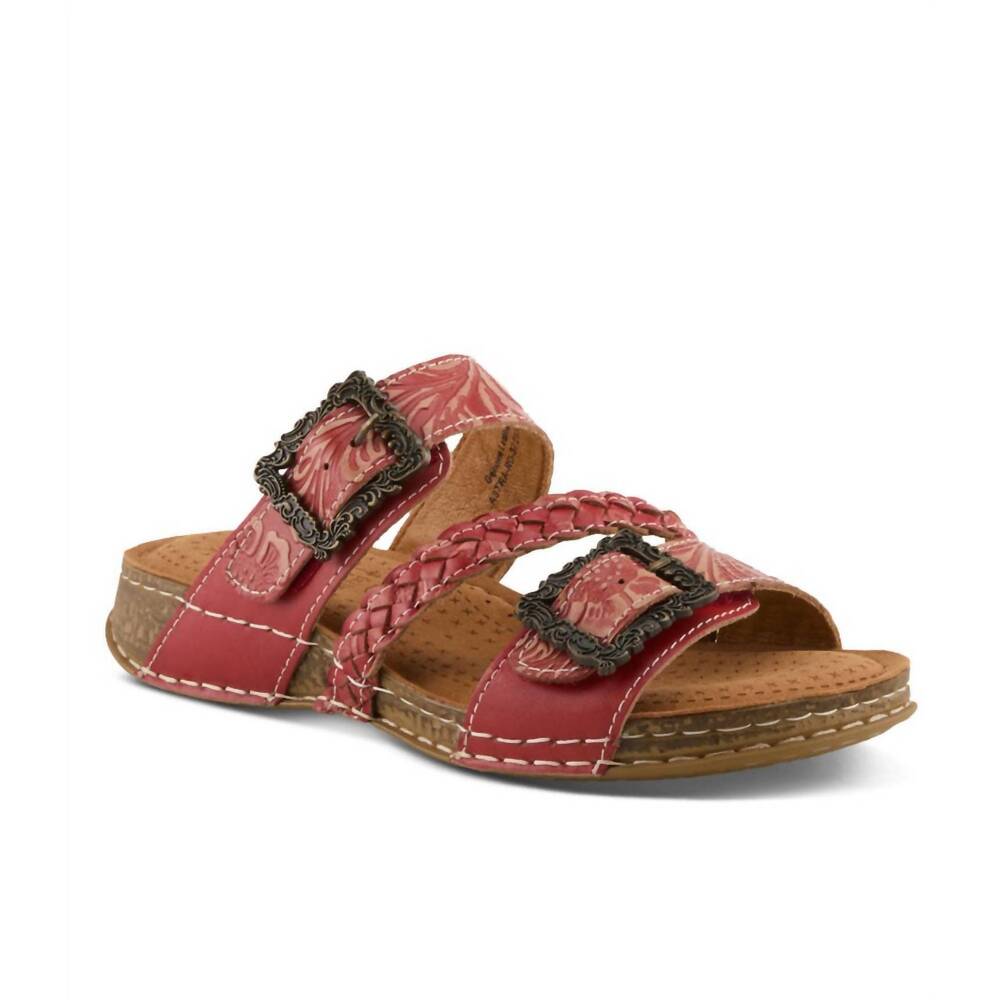 NEW L'ARTISTE women's astra slide sandals in red